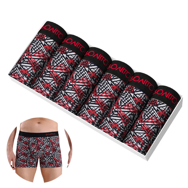 6 Pack Men's Cotton Boxer Briefs – Comfortable Men's Underwear, Breathable Boxers for Men