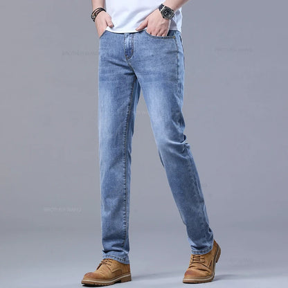 Men's Slim Fit Casual Jeans with Stretch Fabric