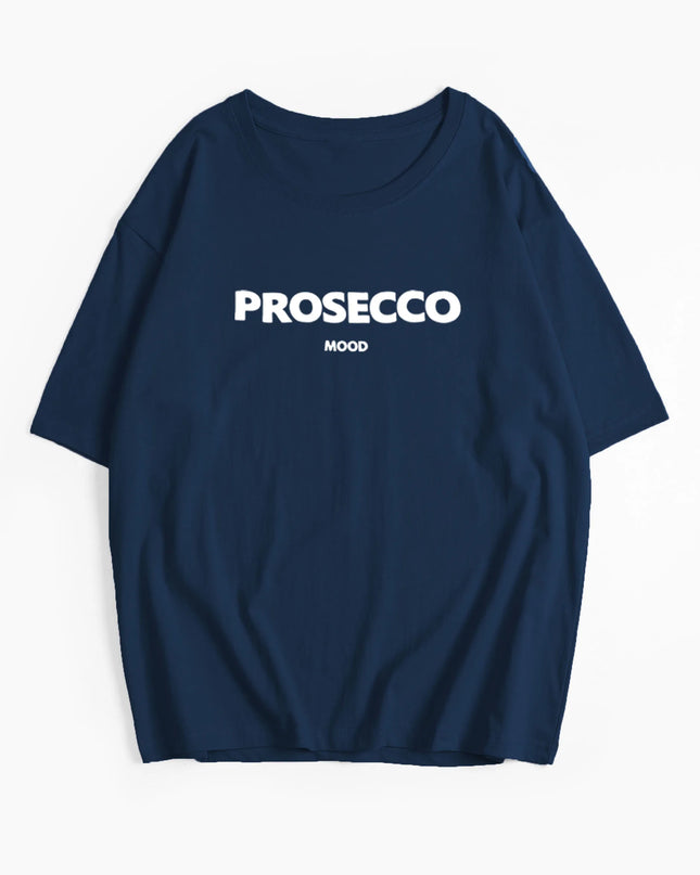 Cotton "Prosecco Mood" Print T-Shirt for Women - Casual Loose Fit Tee by Hirsionsan