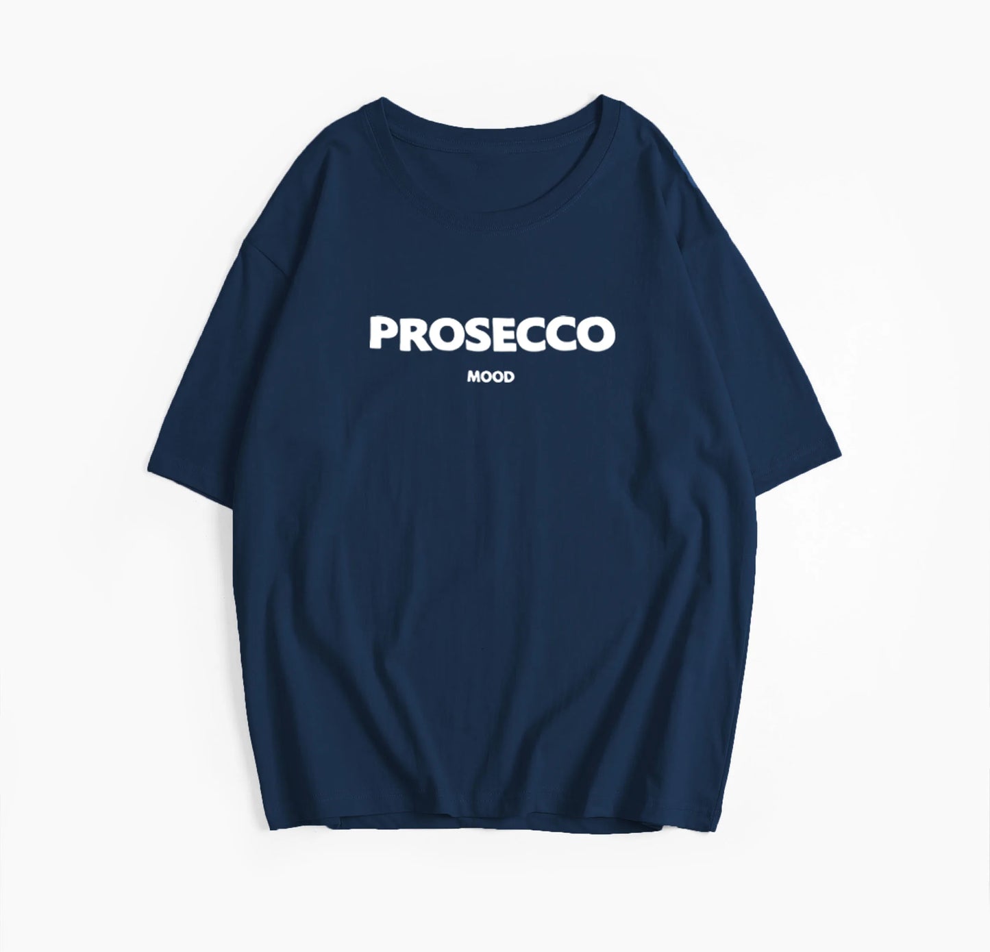 Cotton "Prosecco Mood" Print T-Shirt for Women - Casual Loose Fit Tee by Hirsionsan