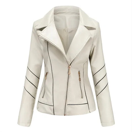 Women's PU Faux Leather Casual Biker Jacket