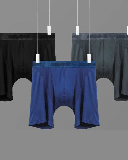 Cotton Long Boxers for Men - 3 Pieces Compression Shorts