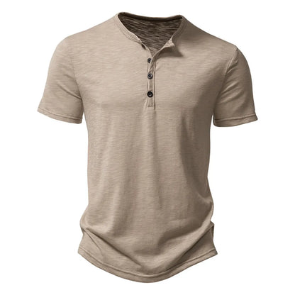 Men's Short Sleeve Polo T-Shirt with Collar and Buttons 