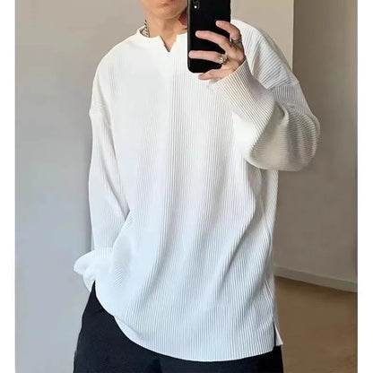 Loose Long-Sleeved Ribbed Drape Men's Sweater