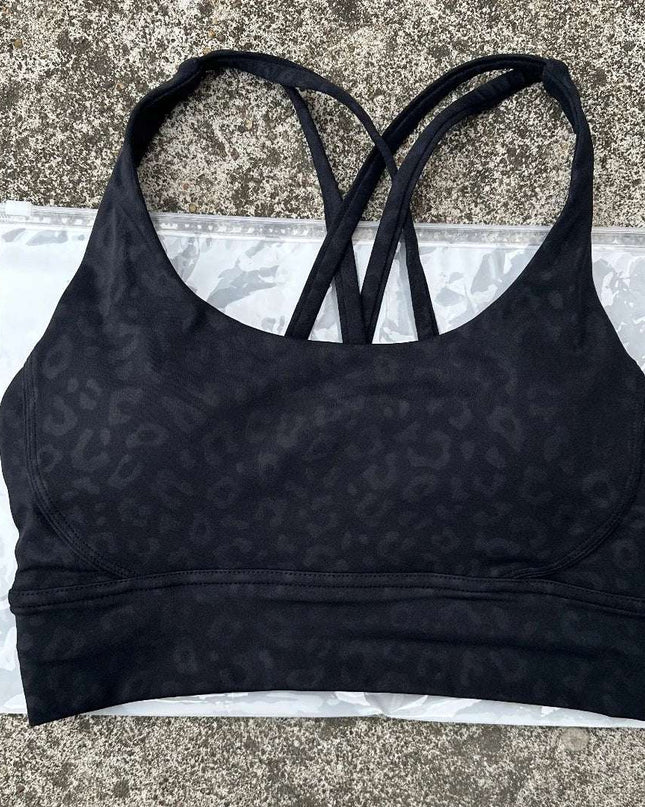 Women's Fitness Sports Bra - Crossback Gym Tank Top with Chest Pad