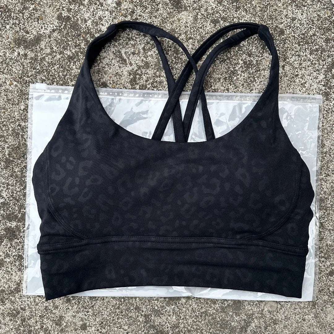 Women's Fitness Sports Bra - Crossback Gym Tank Top with Chest Pad