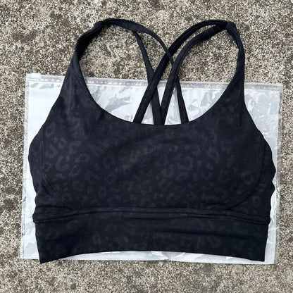 Women's Fitness Sports Bra - Crossback Gym Tank Top with Chest Pad