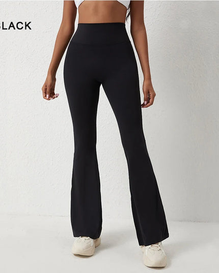 Women’s Peach High-Waisted Flared Pants with Hip-Lifting Fit