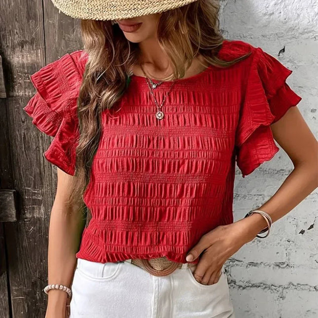 Ruffle Sleeve Women's Blouse