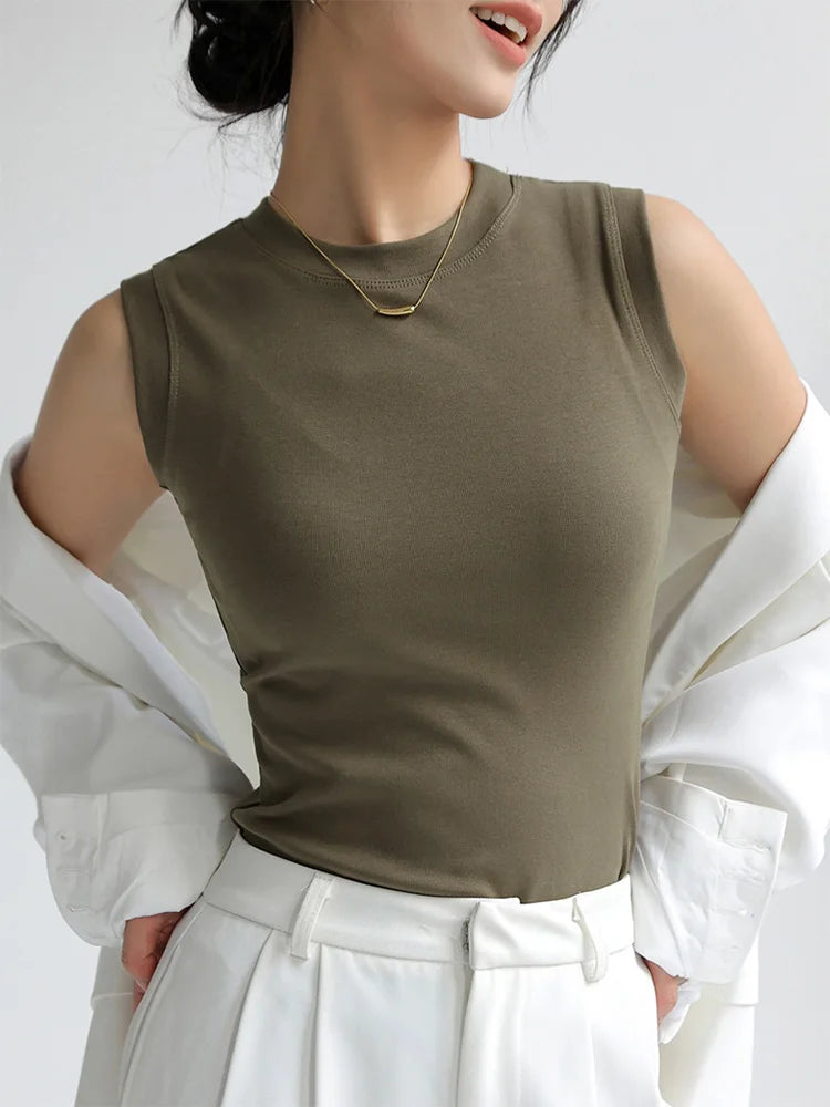 Women's Camisole Vest with Round Neck – Comfortable & Stylish Women's Tank Top