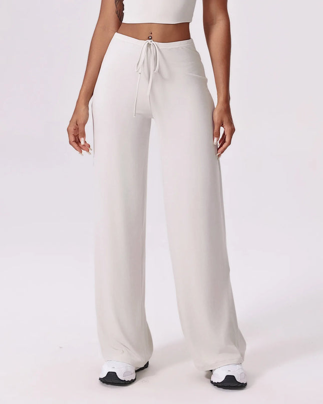 Women's Wide-Leg Sports Sweatpants with Loose Fit and Elastic Waist