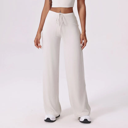 Women's Wide-Leg Sports Sweatpants with Loose Fit and Elastic Waist
