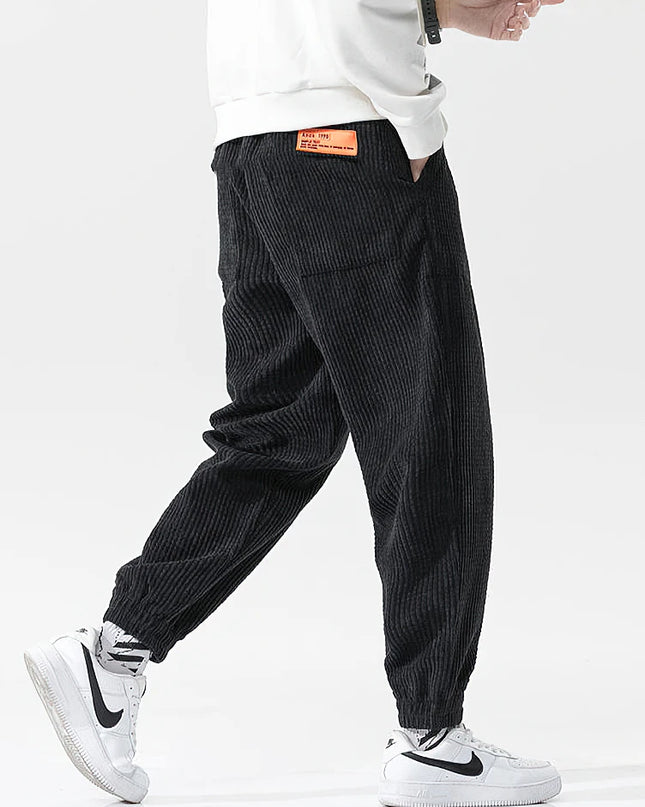 Men's Fleece Corduroy Loose Joggers
