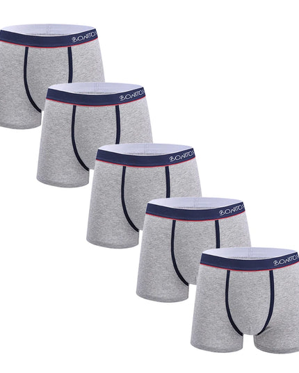 Men's Cotton Boxer Shorts - 5-Pack Comfortable Underwear for All-Day Wear