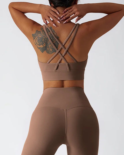 2-Piece Women's Yoga Set: Push-Up Bra and Leggings Combo - Various Colors