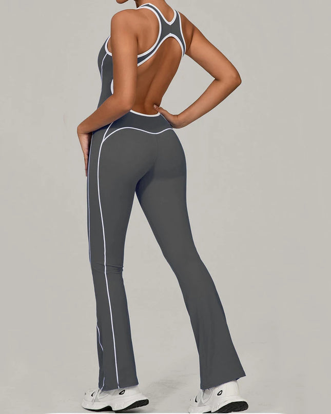 Women's One-Piece Jumpsuit - Slim Fit and Flared Style