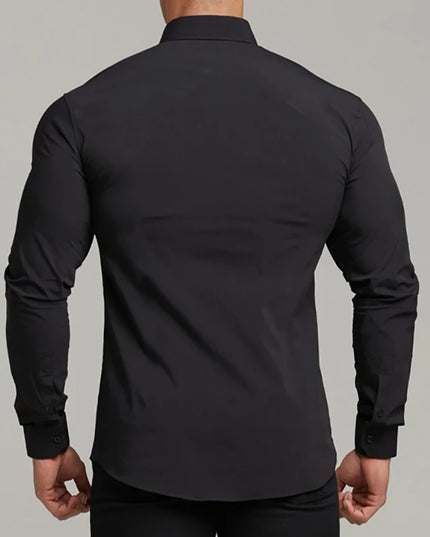 Men's Slim Fit Casual Long Sleeve Shirt - Stylish & Comfortable Men's Dress Shirt