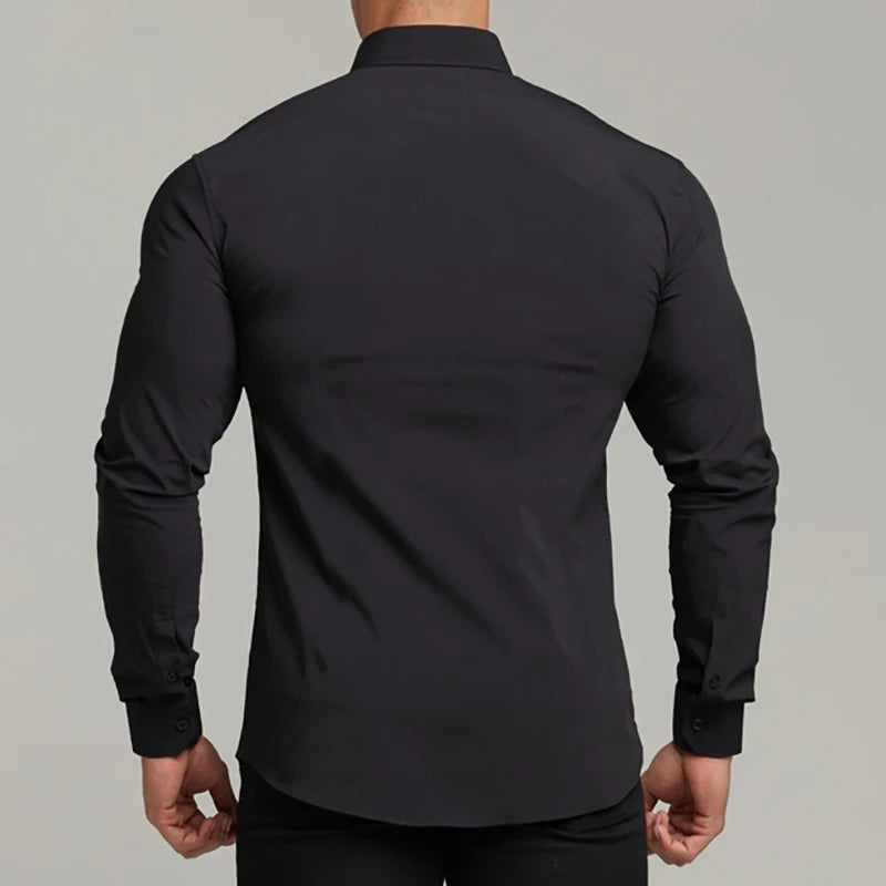 Men's Slim Fit Casual Long Sleeve Shirt - Stylish & Comfortable Men's Dress Shirt
