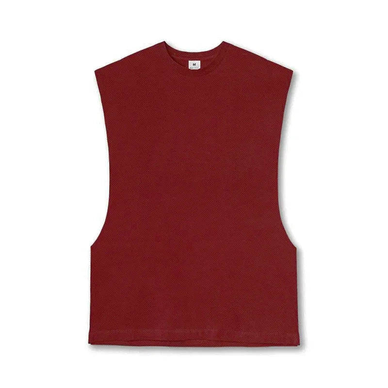 Men's Open Side Cut-Off Vest - Gym Tank Top for Men