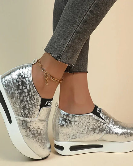 Casual Slip-On Platform Sneakers for Women – Non-Slip Thick Sole- Various Colors