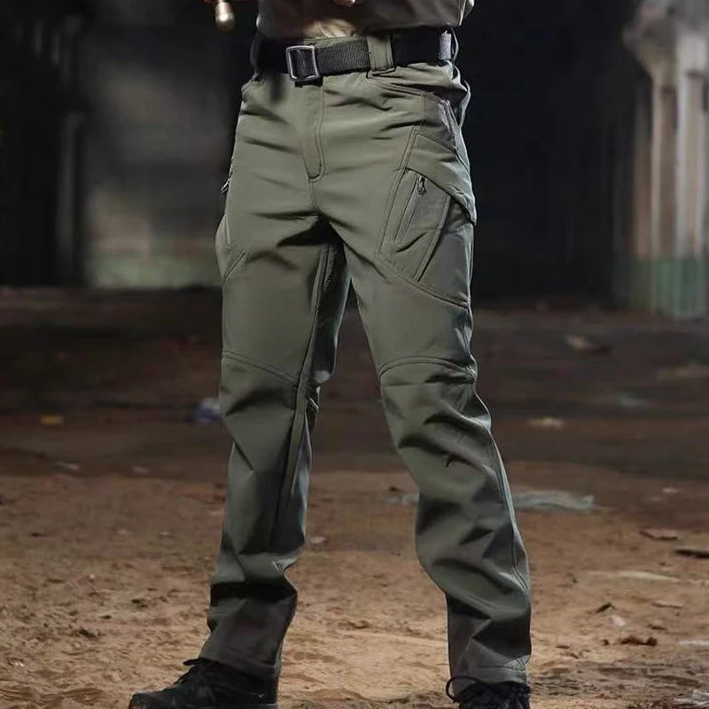 Men’s Waterproof Fleece Cargo Pants – Tactical Hiking Combat Trousers for Men