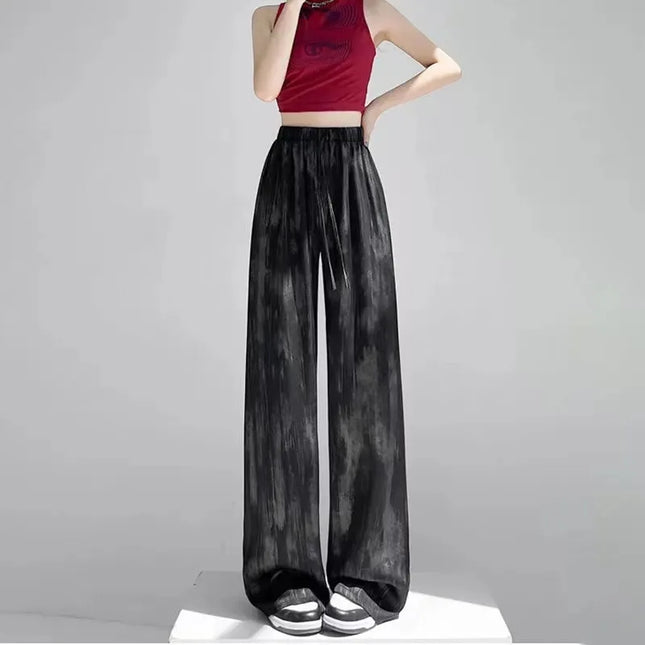 Women's Loose Fit Straight Casual Draped Wide-Leg Pants