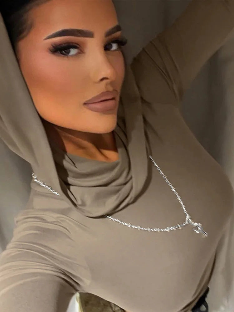 Women's Slim Fit Long Sleeve Hoodie Sweater