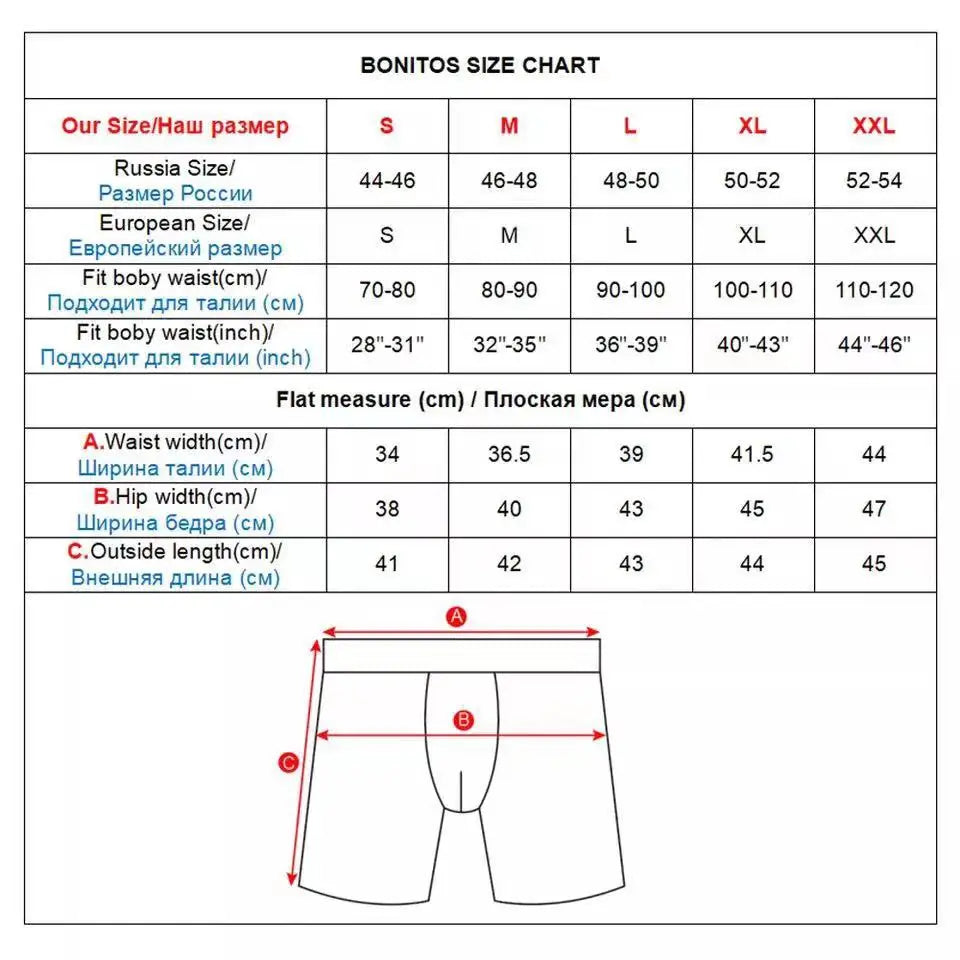 Men's Cotton Long Boxers – Set of 4 Trunks, Comfortable & Breathable Underwear