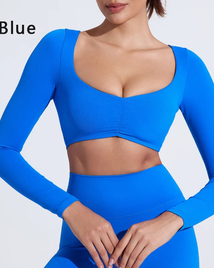 Women's Long-Sleeved Nylon Crop Top