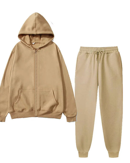 Unisex Two-Piece Hooded Sweater and Sweatpants Set - Casual Lounge Wear, Athletic Activewear, Comfortable Fit