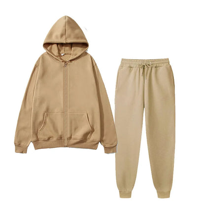 Unisex Two-Piece Hooded Sweater and Sweatpants Set - Casual Lounge Wear, Athletic Activewear, Comfortable Fit