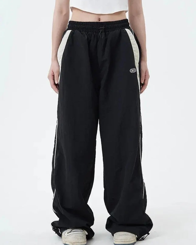 Women's Retro Loose-Fit Drawstring Casual Joggers - Wide Leg Fit