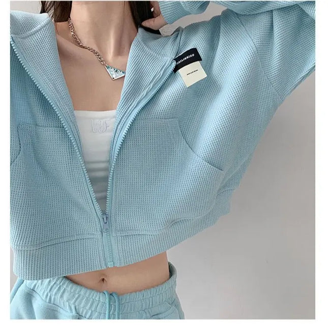 Women's Casual Hooded Zipper Sweater Jacket