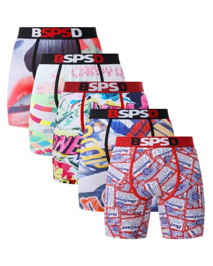 5-Pack Men's Breathable Boxer Briefs Underwear Set