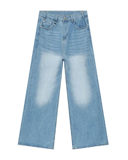 EFB Men's Gradient Washed Straight Leg Denim Pants with Metal Ring Design