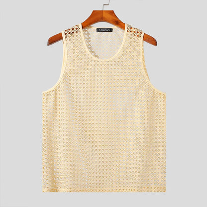 Incerun Men's Mesh Transparent Tank Top Vest