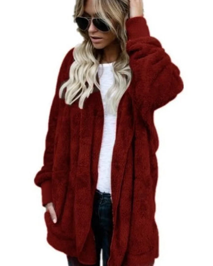 Women's Oversized Hooded Fleece Cardigan