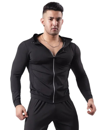 Men's Hooded Sports Jacket - Quick-Drying, Slim Fit, Fitnesswear