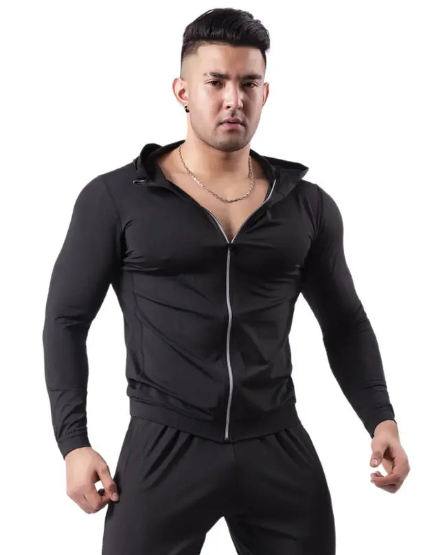 Men's Hooded Sports Jacket - Quick-Drying, Slim Fit, Fitnesswear