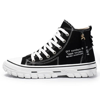 Men's High-Top Canvas Lace-Up Sneakers