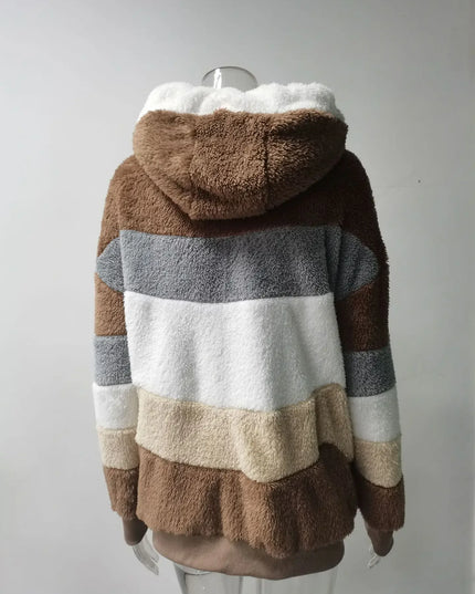 Oversized Hooded Plush Jacket for Women