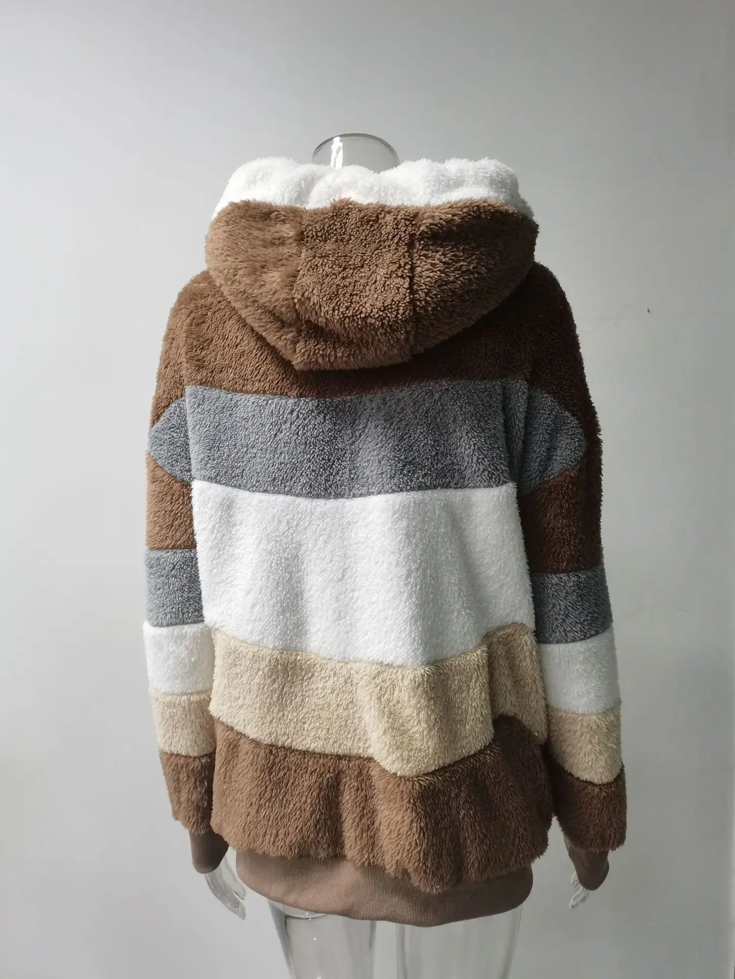 Oversized Hooded Plush Jacket for Women