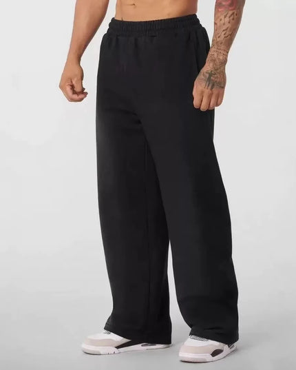 Men's Oversized Wide-Leg Sweatpants with Loose Fit and Elastic Waist