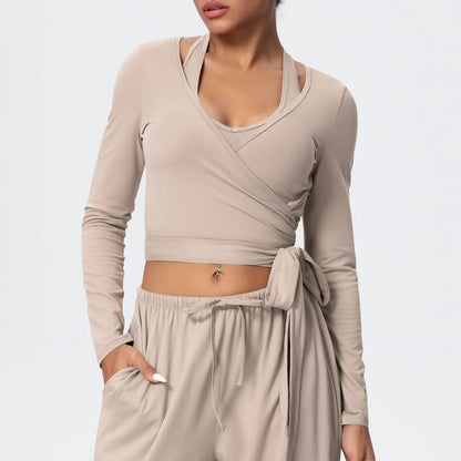 Women Drawstring Yoga Pants Wide Leg Loose Casual  Straight