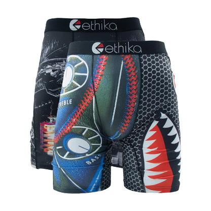 ETHIKA Men's 2-Pack Breathable Boxer Briefs Underwear