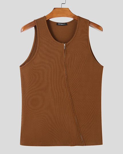 Incerun Men's Sleeveless Zipper Vest