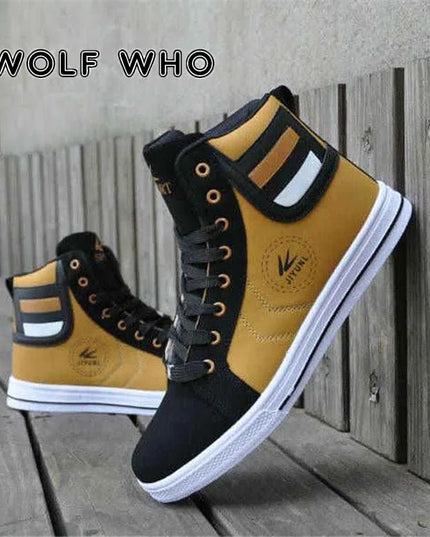 Wolf Who Men's High-Top Lace-Up Sneakers - Various Colors