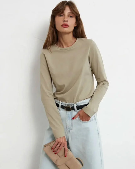 Losee Fit Long Sleeve Cotton Sweater for Women - Various Colors