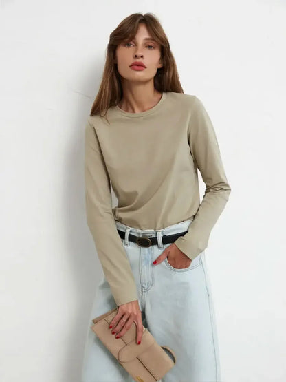 Losee Fit Long Sleeve Cotton Sweater for Women - Various Colors