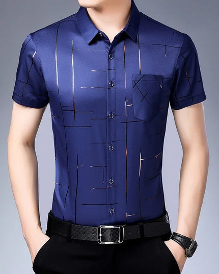 Men's Short Sleeve Casual Wrinkle-Resistant Shirt